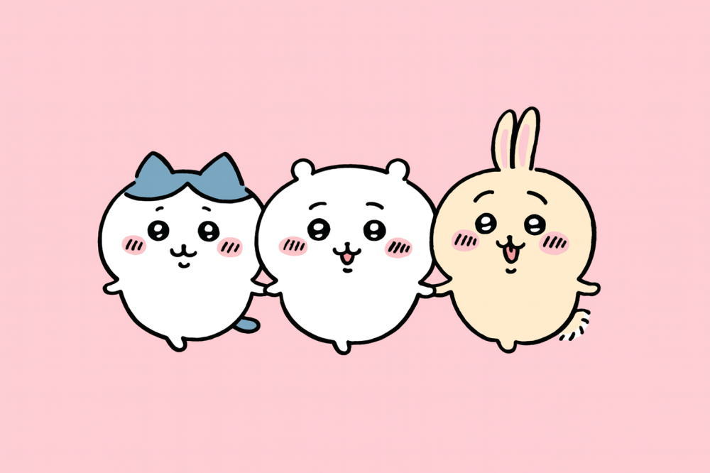 3キャラが横並びで手をつなぐ
